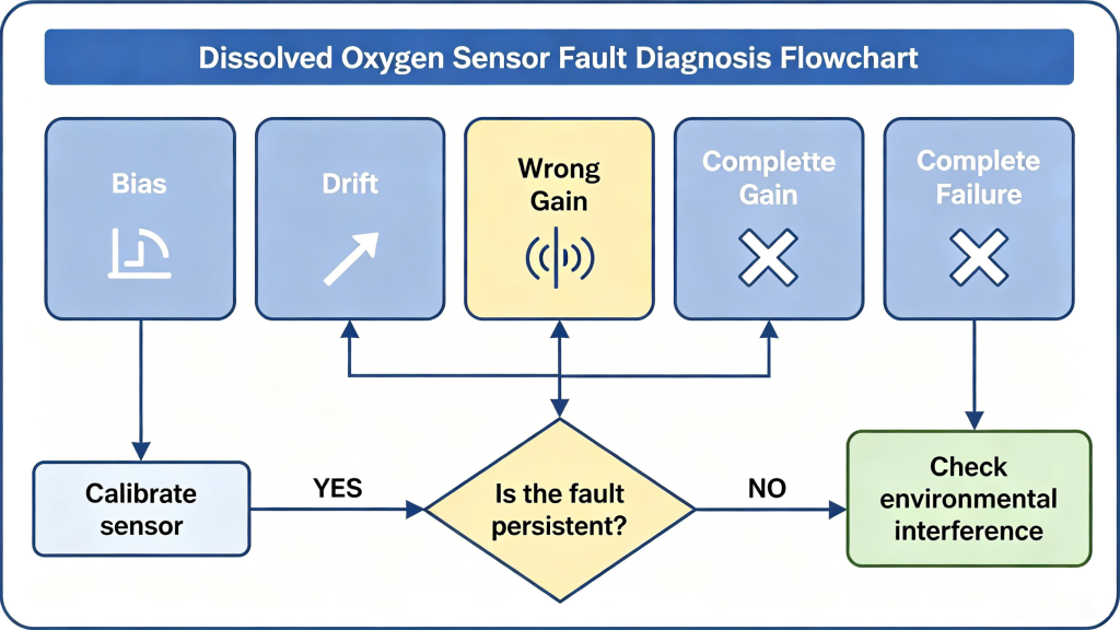 Dissolved Oxygen Sensor Fault Diagnosis Flowchart