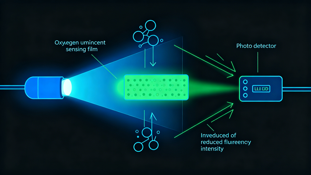 optical dissolved oxygen sensor fluorescence quenching principle diagram ISO 17289