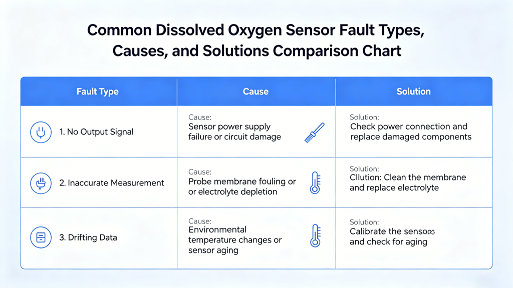 Dissolved Oxygen Sensor Fault Type Comparison