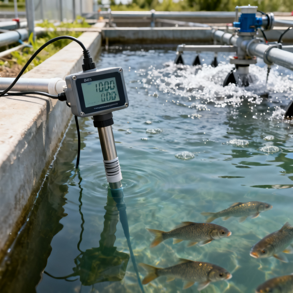 Amperometric dissolved oxygen sensor in aquaculture and wastewater treatment application