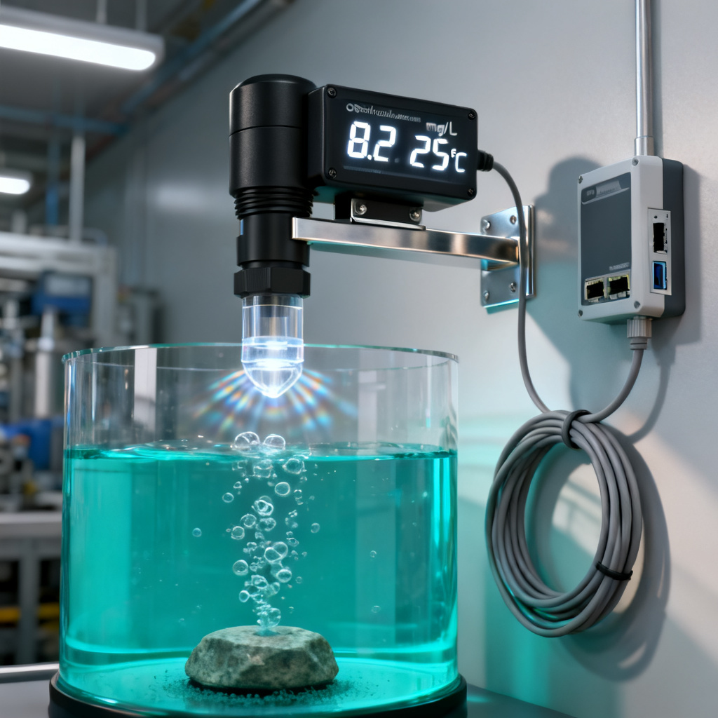 Dissolved oxygen sensor for fisheries discharge compliance monitoring