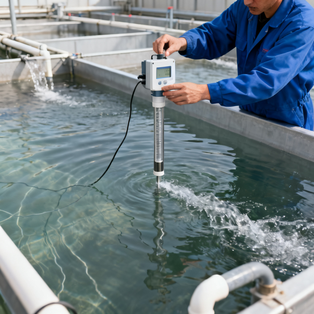 DO sensor calibration and installation in aquaculture tank for accurate monitoring
