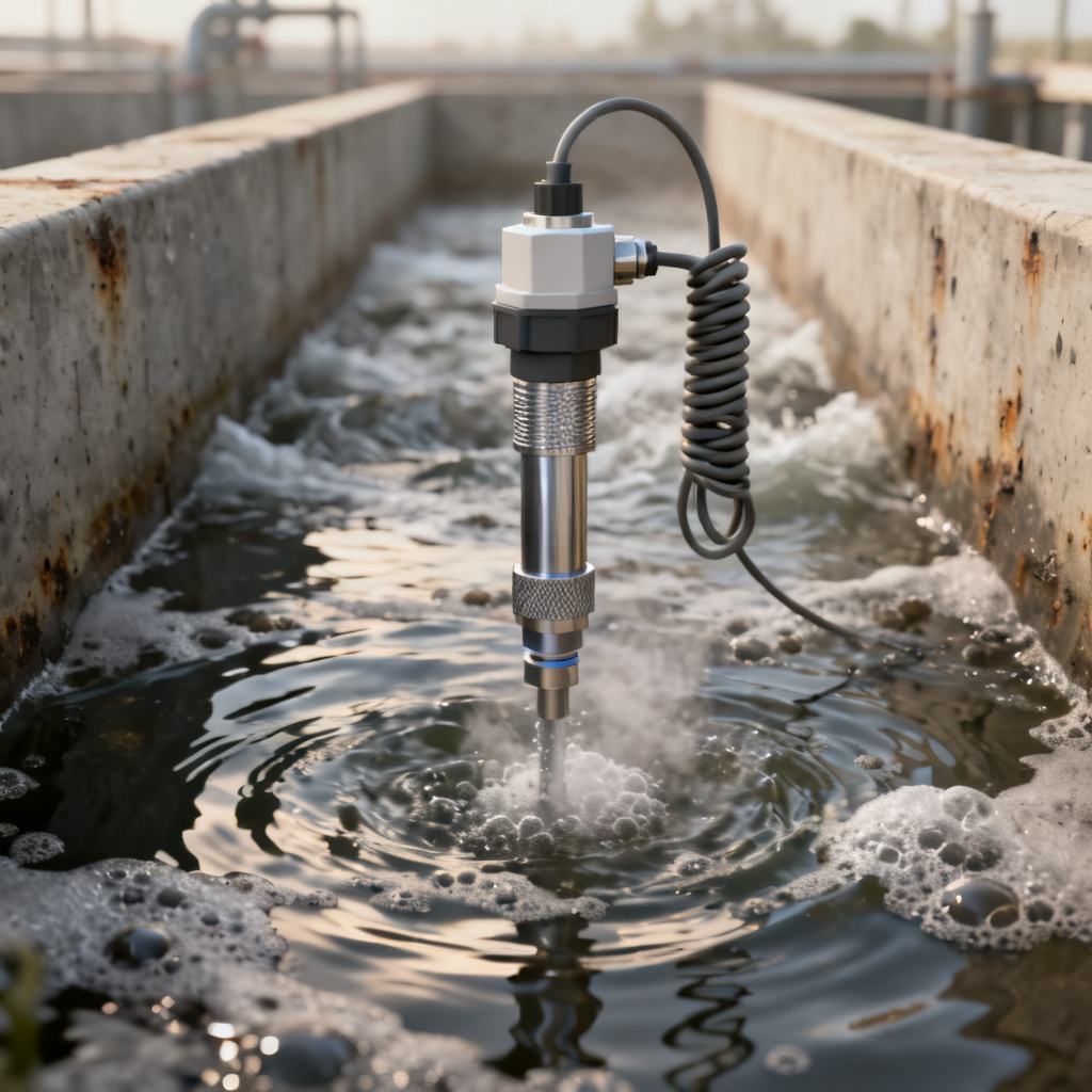 DO sensor installation in aeration basin for optimal mixing