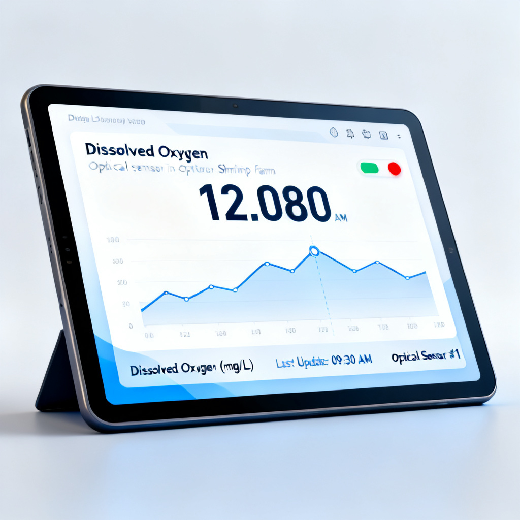 IoT dashboard for shrimp farm DO monitoring with optical sensor data visualization