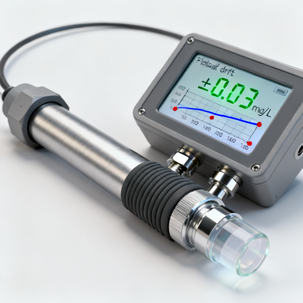 Optical DO sensor drift timeline and calibration chart for water quality monitoring