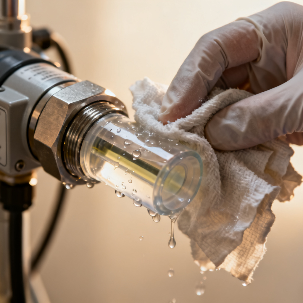Optical DO sensor maintenance cleaning sensing foil with soft cloth