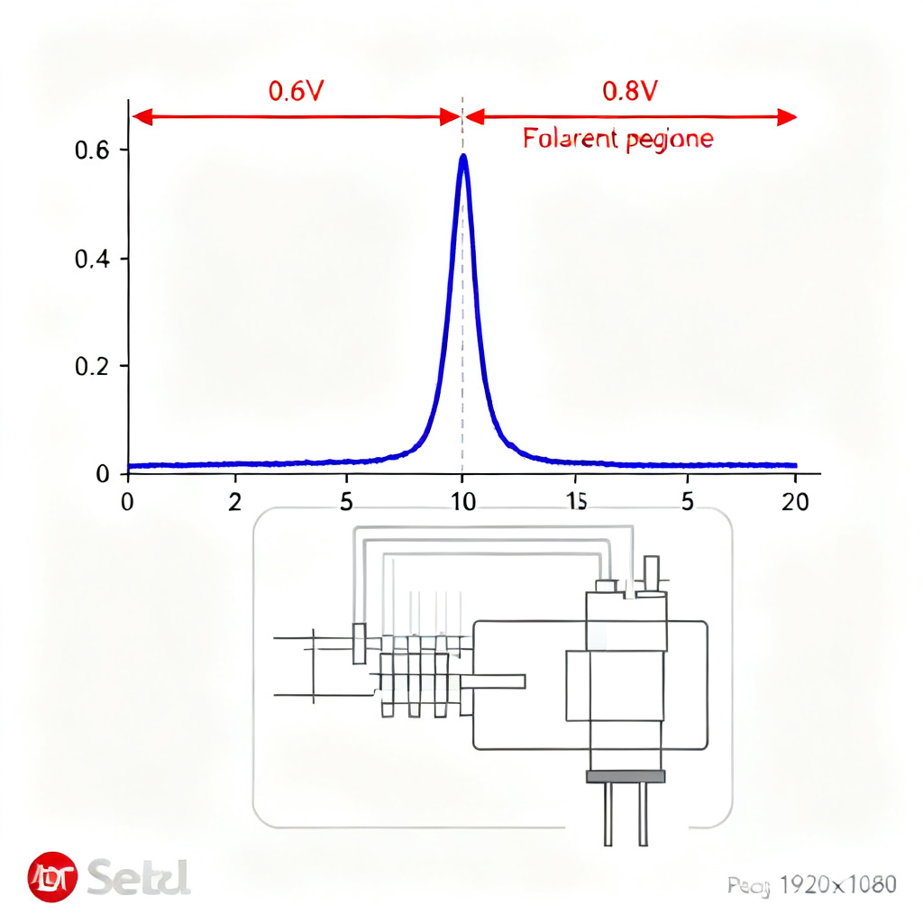 Polarographic dissolved oxygen sensor working principle plateau graph showing voltage versus current