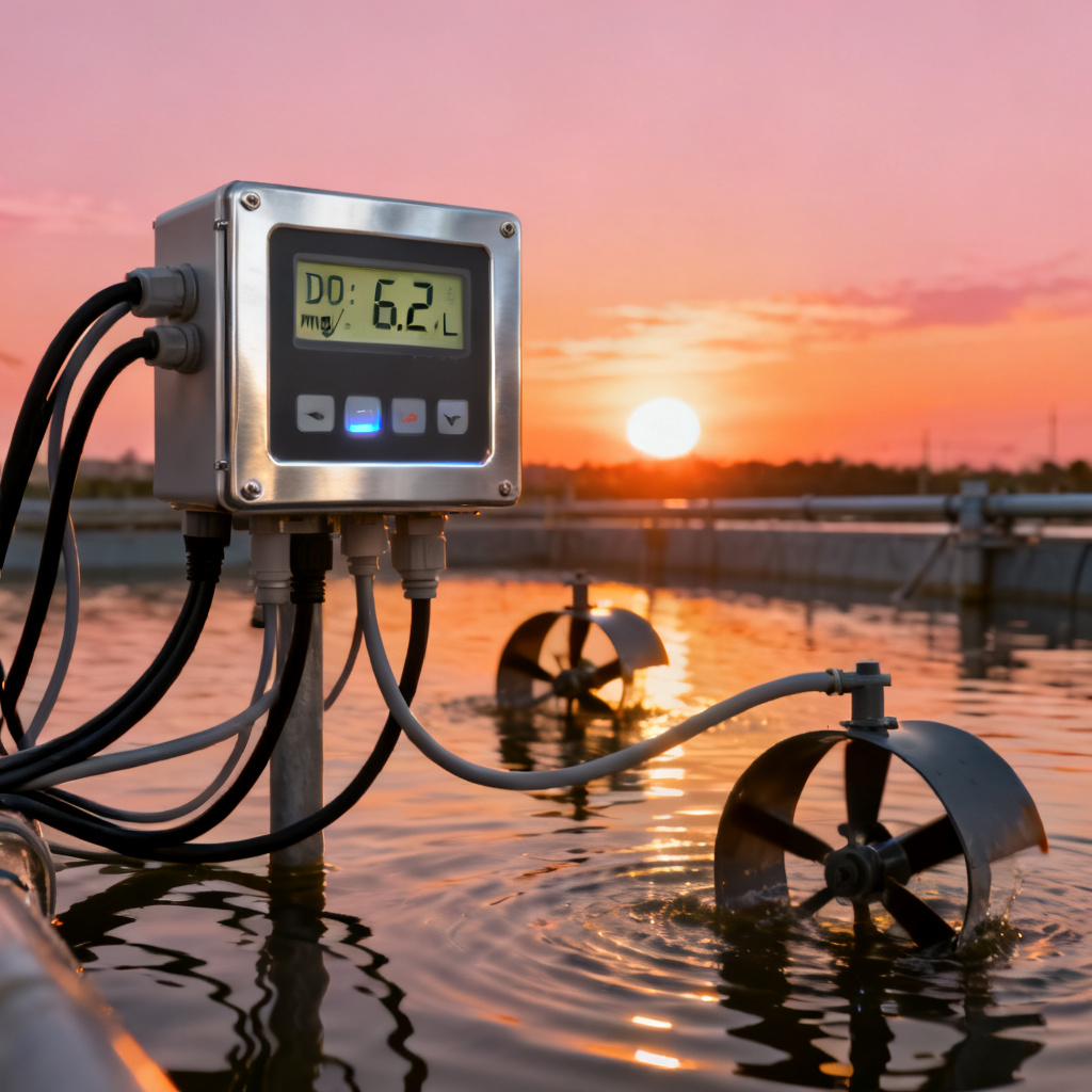 Automated aeration control system using dissolved oxygen sensor for shrimp farming