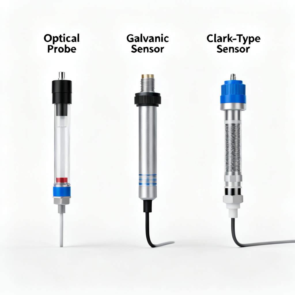 Dissolved oxygen sensor comparison optical galvanic and Clark types