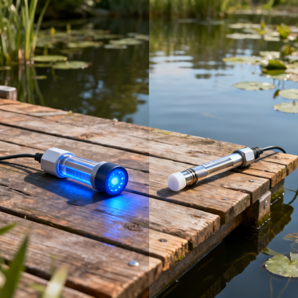 Dissolved oxygen sensor for pond types overview showing optical and electrochemical sensors