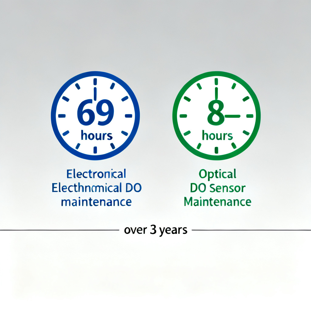 DO sensor maintenance labor hours over 3 years optical vs electrochemical