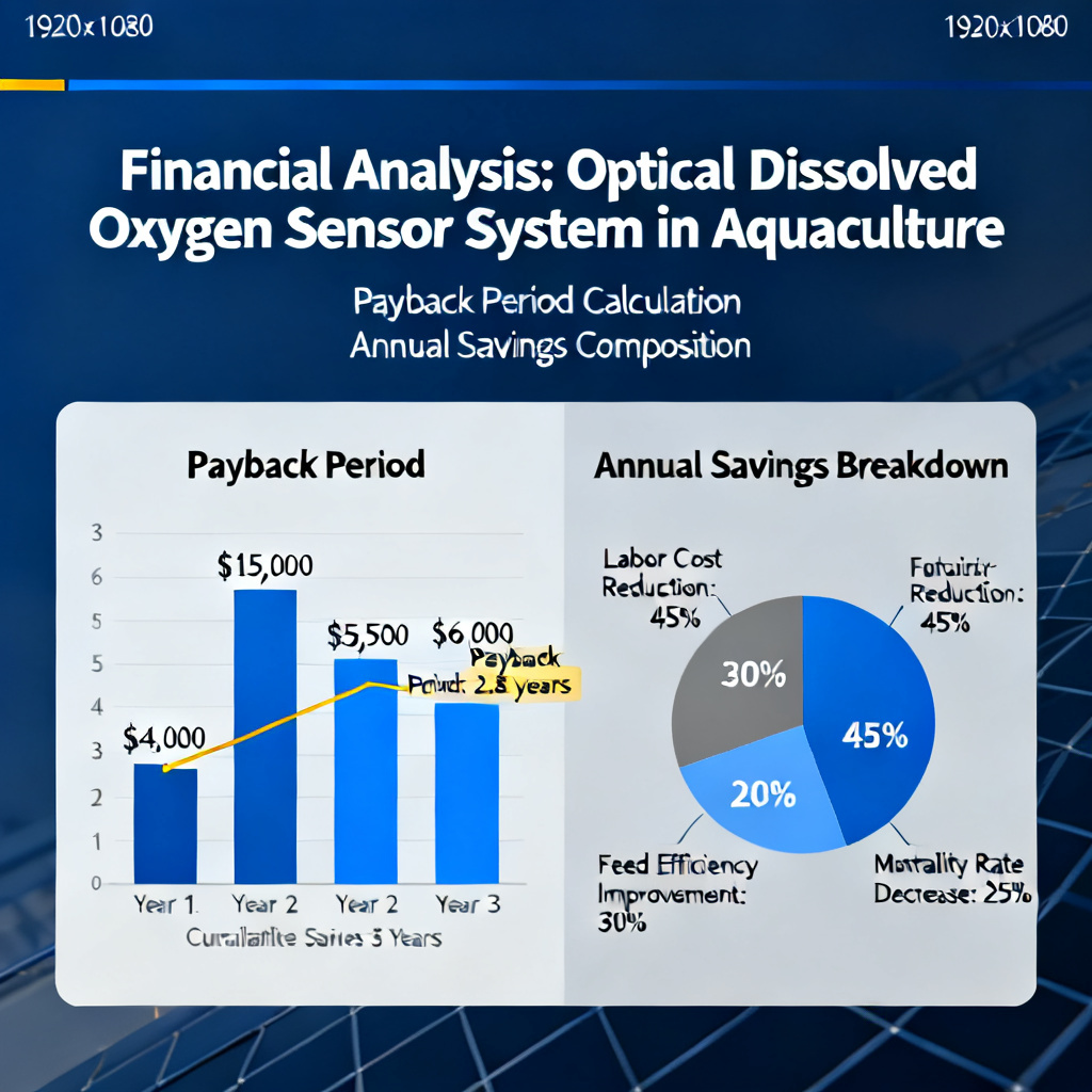 Optical dissolved oxygen sensor ROI payback chart showing 1.7 month return on investment