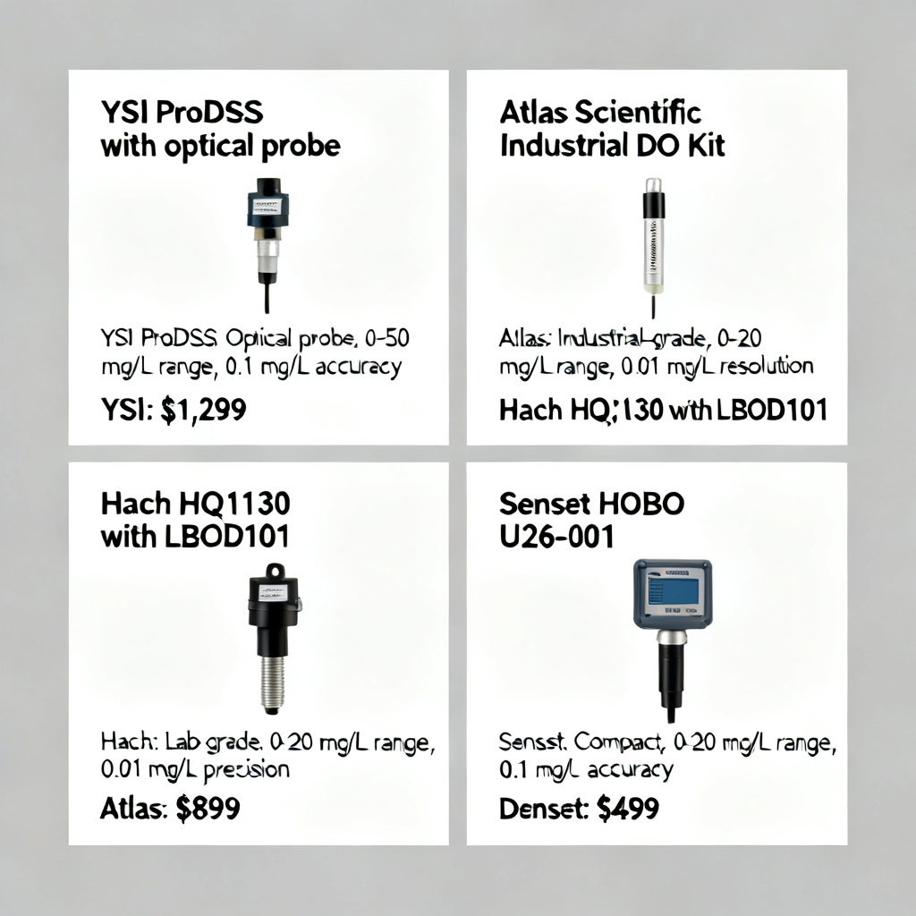 Top dissolved oxygen sensors for ponds comparison YSI Atlas Scientific Hach HOBO recommended models