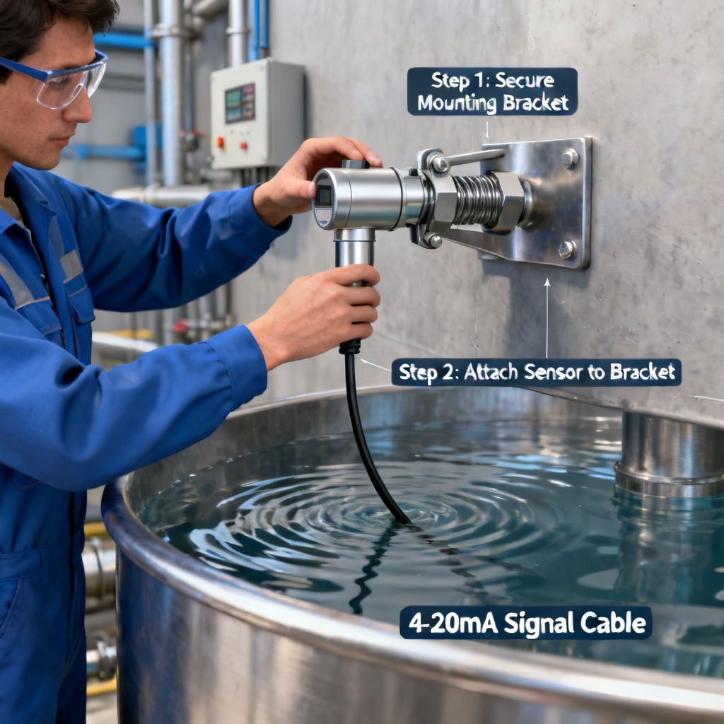 Dissolved Oxygen Sensor 4-20mA installation guide showing proper positioning and wiring